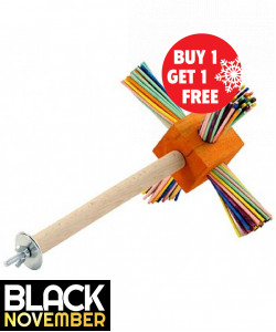 37cm Party Fun Spinning Perch Parrot Toy - BOGOF